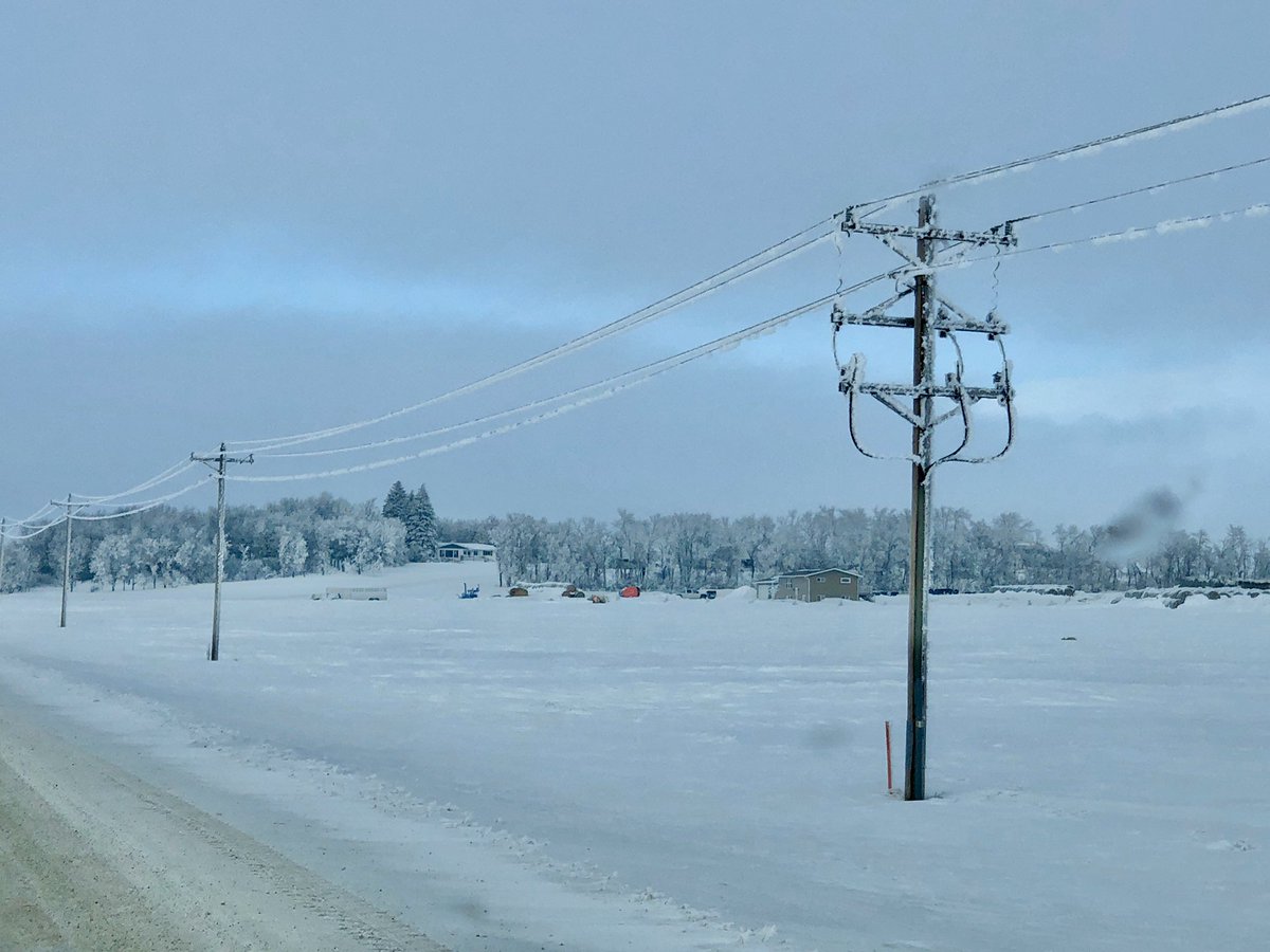 overby_ranch's tweet image. #PowerProblems Update: We now have no power. Apparently the outage covers a wide swath from Tolna to Binford. Naturally, I had to go investigate. Hoping for some warm temps &amp;amp; sunshine this weekend to melt this off!