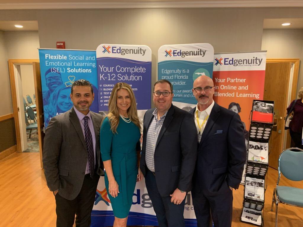 EdgenuityJose's tweet photo. Florida @Edgenuity Account Executives ⁦@FLDVIPN⁩ symposium 2020! We are focused on providing our district partners with teacher powered technology and A grade virtual instruction program. #WeareanA. #FLDVIPN2020 https://t.co/STu9Pi7HtI