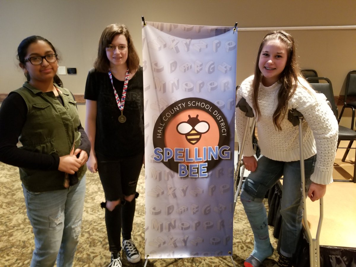 NHMSNash's tweet photo. We are so proud of our Trojan spellers who did very well at today's County Spelling Bee.  Congrats to our speller who placed 3rd overall! @northhallmiddle https://t.co/ZF5MuIMq7p