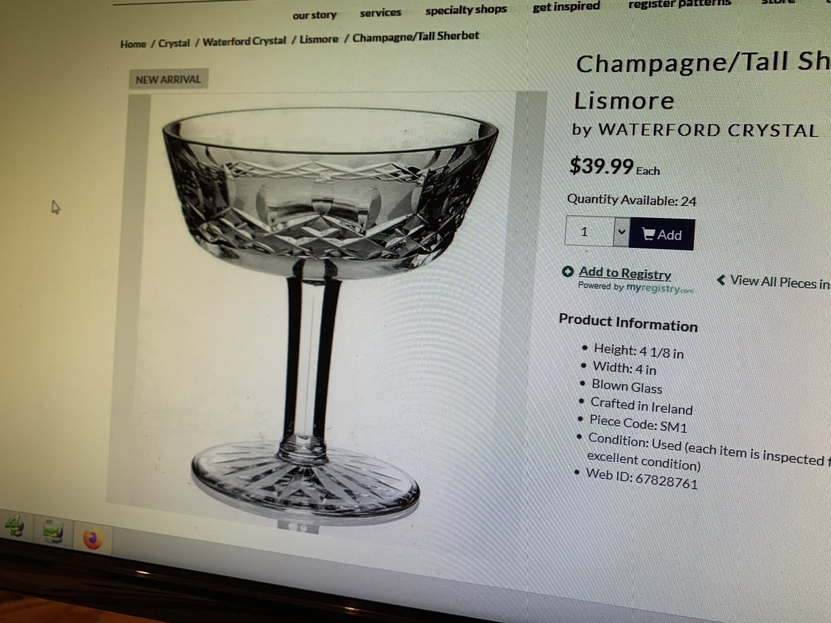 Also tried a little experiment selling these Waterford sherbet glasses.

We normally sell them for $30 to $40 each, but I priced them at just $8 each and they practically flew out the door after just 1 day!

Who says crystal is dead? 😂