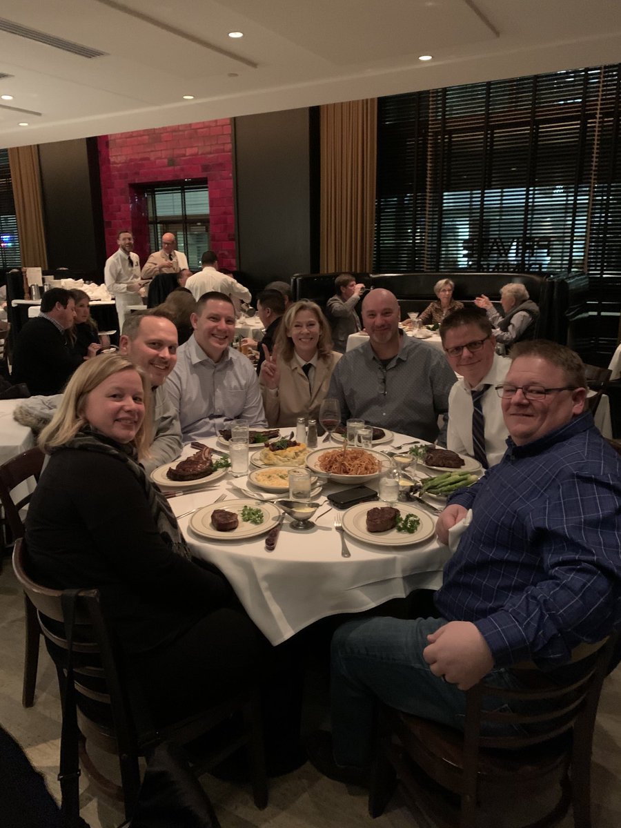 Adnelson2008's tweet photo. You can’t have any butterscotch pie if you don’t eat your meat.  Proud to call these professionals my friends.  And Kim from Manny’s was top notch. ⁦@MannysSteakHous⁩ ⁦@ericbubna⁩ ⁦@waynelepard⁩ https://t.co/69a3PYMThU