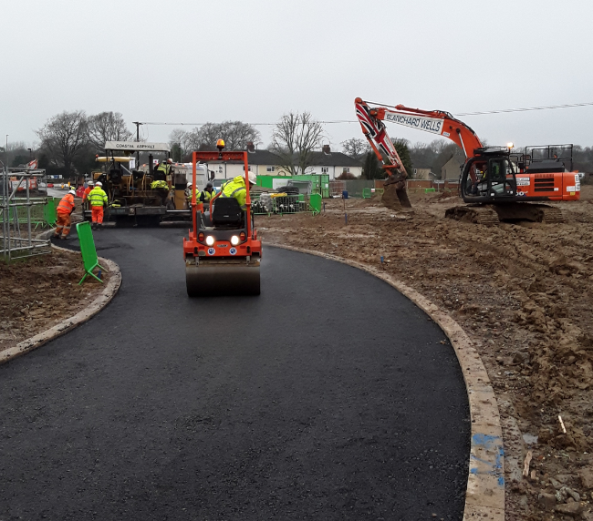 BlanchardWells's tweet photo. Blanchard Wells colours used to be Blue, now it's Green, at the moment its Black! 
Laying tarmac with Kev and the team at Croudace Homes in Wickham. https://t.co/i4oq9oBRSW