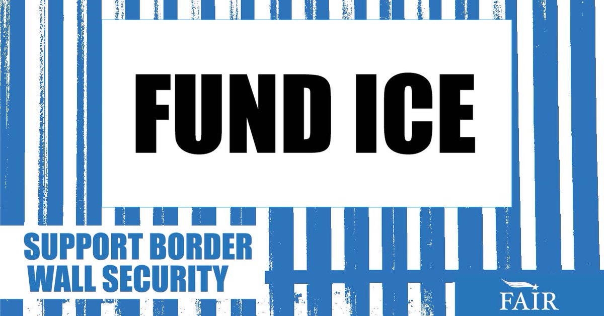FAIRImmigration's tweet image. Immigration and Customs Enforcement must have the monetary resources to effectively enforce our immigration laws. 

Retweet if you support @ICEgov!