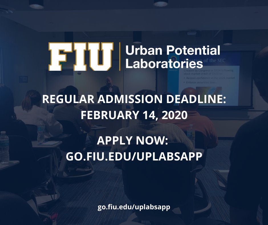 Requirements to participate in our program:

18+ years old
Less than a bachelors degree
Fluent in Enlglish
Commit 15 hours/week for 14 weeks

Learn more at go.fiu.edu/uplabsapp