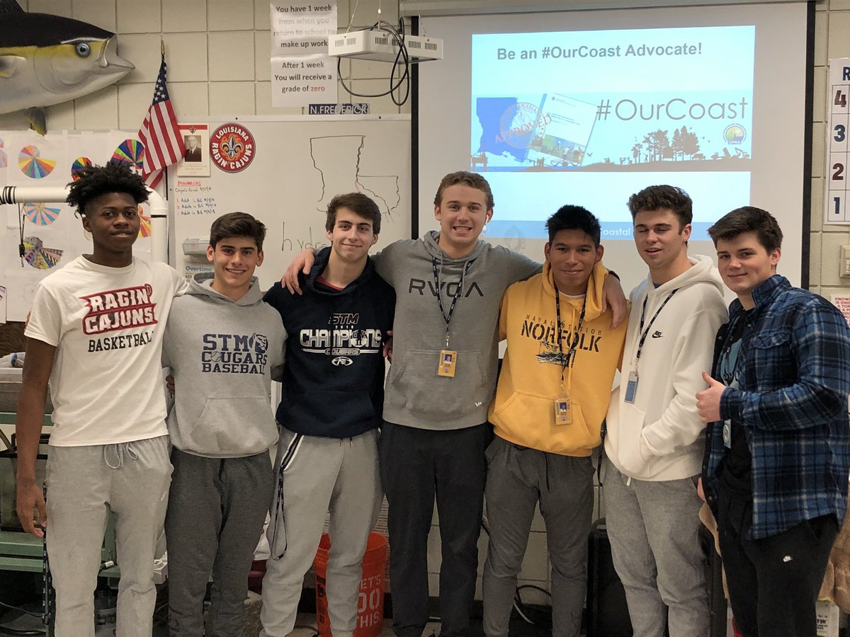 STMEnvScience's tweet photo. EcoWarriors learning this week about Louisiana’s coastal erosion and restoration efforts #OurCoast @LouisianaCPRA @CRCL1988 https://t.co/90wGT9MWCu