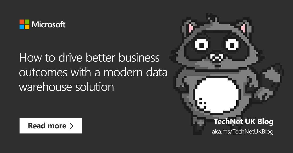 The text "how to drive better business outcomes with a modern data warehouse solution" is displayed on a grey background.