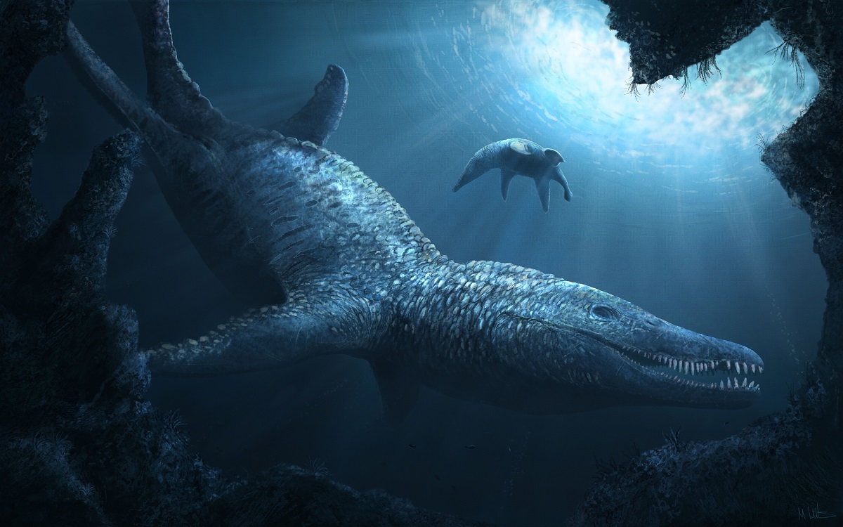 A wee additional #paleoart post for #FossilFriday: @Gizz47 and I booked into @MarineRepConf yesterday, so here's Pliosaurus kevani to celebrate. The loop-de-looping calf embodies our excitement for attending the conference and isn't just something I drew on a silly whim, no sir.