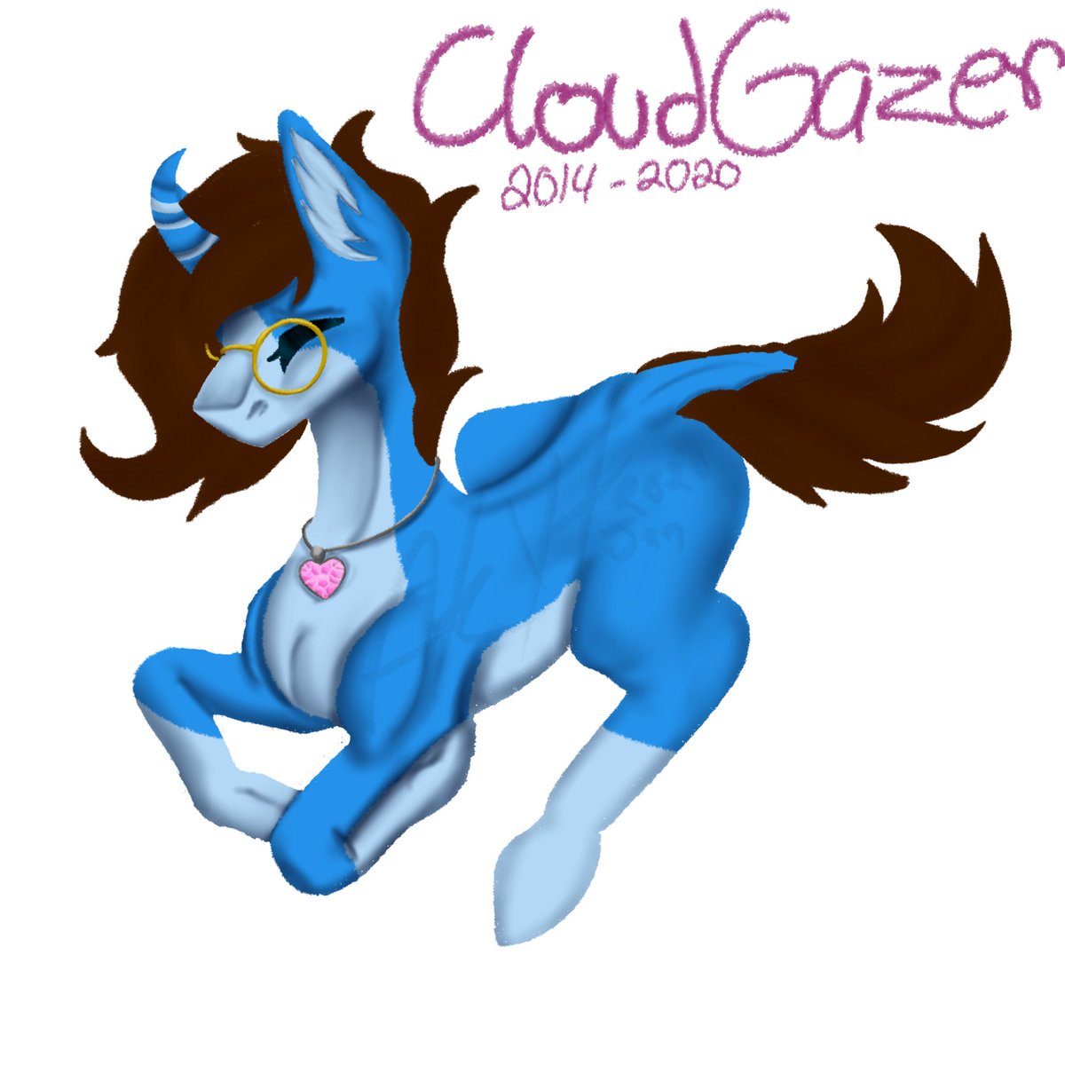 (2/3) Back then I called them Cloud Mane or something like that, then I took them on and decided to simplify her into a pegasus with a long flat mane because she was basically a blue Pinkie Pie design wise. And that’s when I decided on her name to be CloudGazer, this was