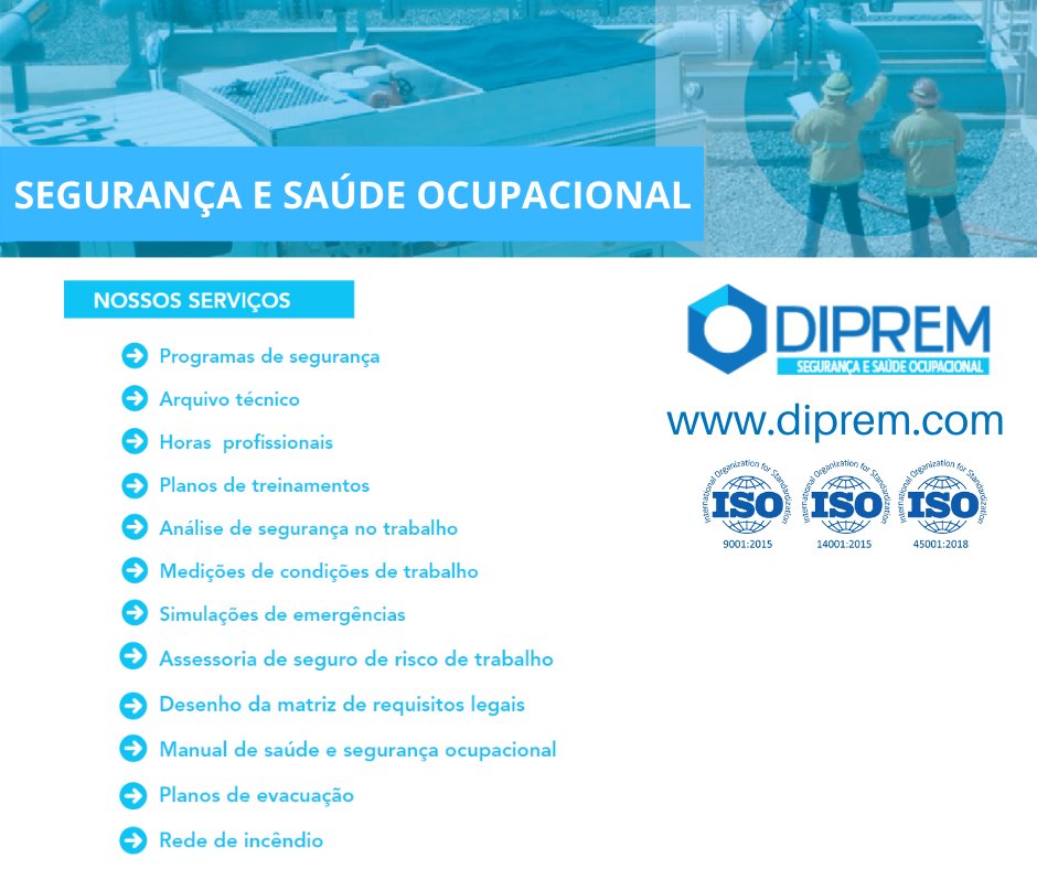 DipremB's tweet photo. #SEGURANÇAESAÚDEOCUPACIONAL

Promovemos uma cultura preventiva mediante a instrução de nossos clientes e seus colaboradores sobre os fatores de risco que podem afetar a saúde e produzir perdas econômicas.

Saiba mais de nós em https://t.co/3AMeksf5YO !

#DipremBrasil https://t.co/nrZTWvrytm