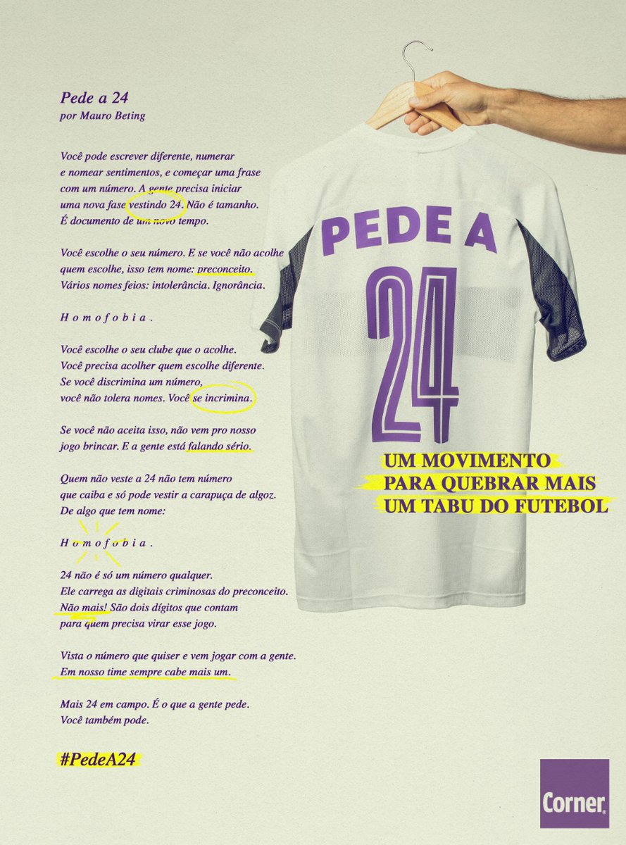 LEGADÃO™ ar Twitter: “JÁ TEVE CARA JOGANDO COM A 99, 87 E O ESCAMBAU NO BRASILEIRÃO. AGORA, NUM TER UM COM A CAMISA 24? SIGNIFICA SIGNIFICA PRECONCEITO! PASSOU DA HORA DOS MALUCO