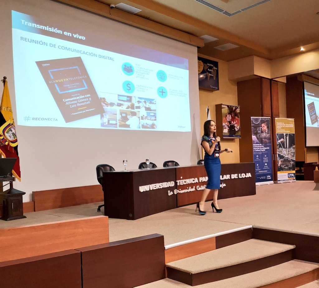 OtecelSA's tweet photo. Andrea Berrutti, responsable de Comunicación Interna de @TelefonicaEC, muestra todas las iniciativas digitales e innovadoras que se desarrollan en la empresa, como #HomeOffice, herramientas de comunicación digital, cultura digital, entre otras.
#IECOM2020 https://t.co/frrUq0hgt9