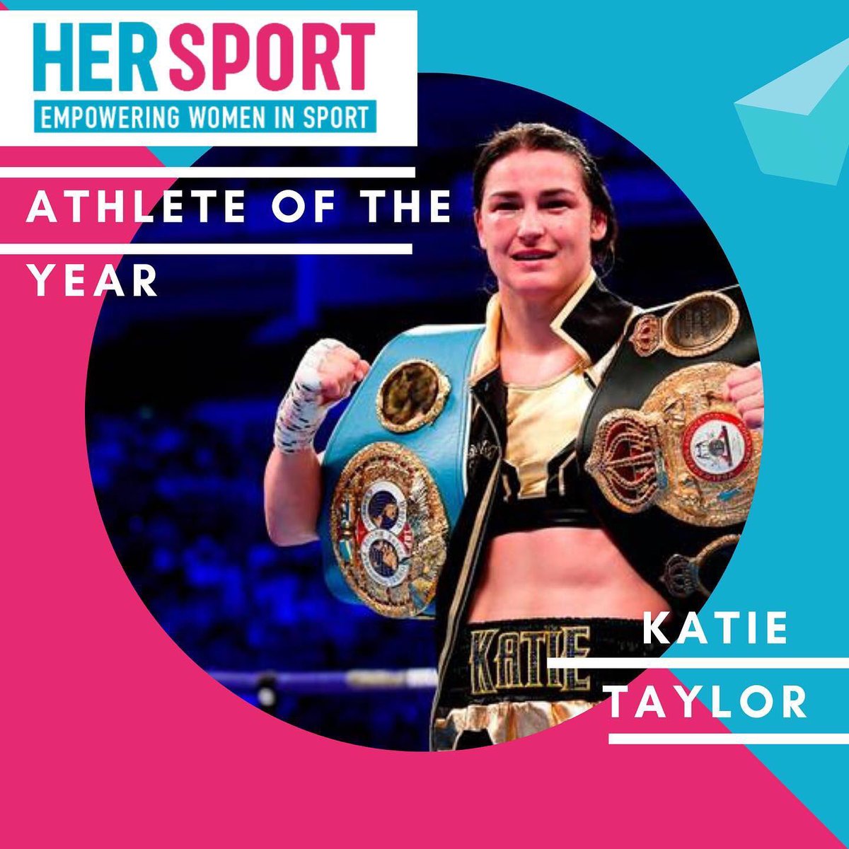 HerSportDotIE's tweet photo. Her Sport Athlete Of The Year:
Katie Taylor 🥊 

One of the baddest women on the planet &amp; one of the best sportspeople Ireland has produced.

The undisputed lightweight champion holding all four belts AND a super-lightweight champion.

What a year.

Thanks to all that voted. https://t.co/WlXBDZ3WZS