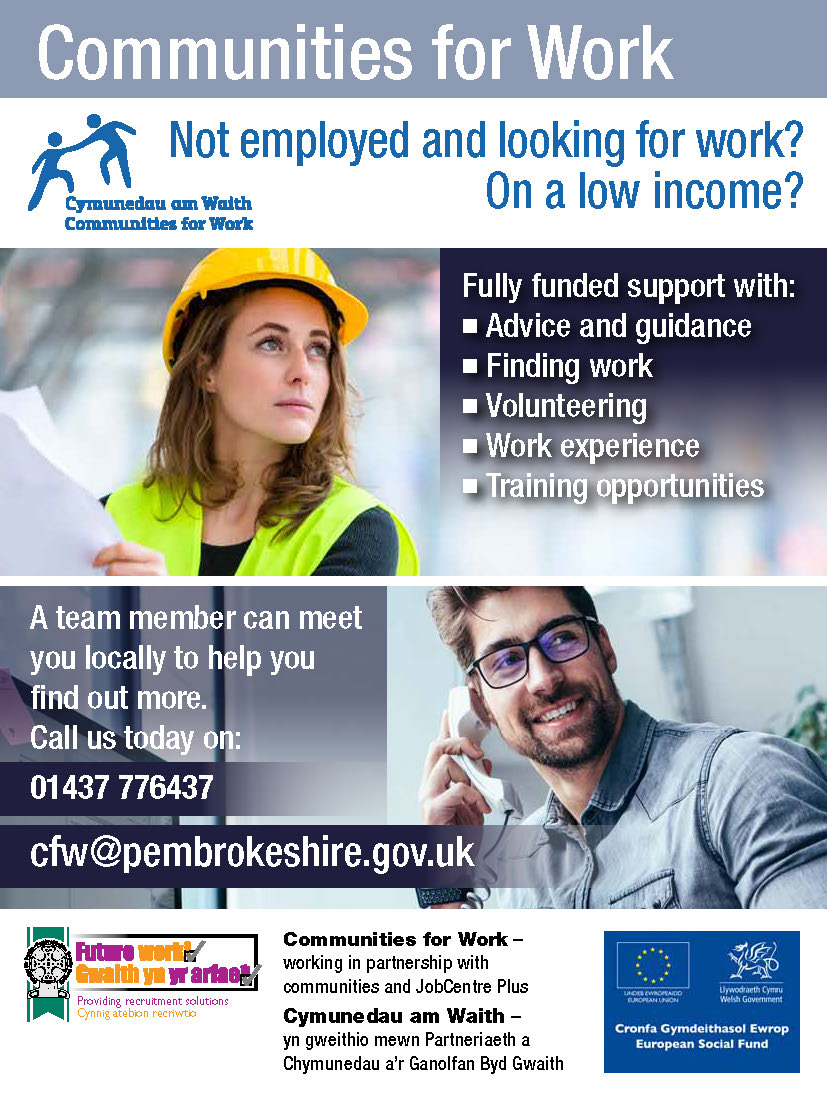 FutureworksPemb's tweet photo. Rachel happy with her new work clothes
Communities for Work help people to find work and may be able to offer fully funded training. Interested?
01437 776437 or email cfw@pembrokeshire.gov.uk
#Pembrokeshire #Job #Training #communitiesforwork https://t.co/Kerz0y5WuY