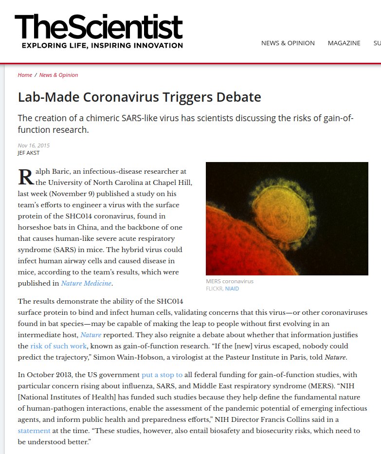 Some other strange coincidences:  https://www.the-scientist.com/news-opinion/lab-made-coronavirus-triggers-debate-34502 https://twitter.com/CaliCali2000/status/1223089206232141824