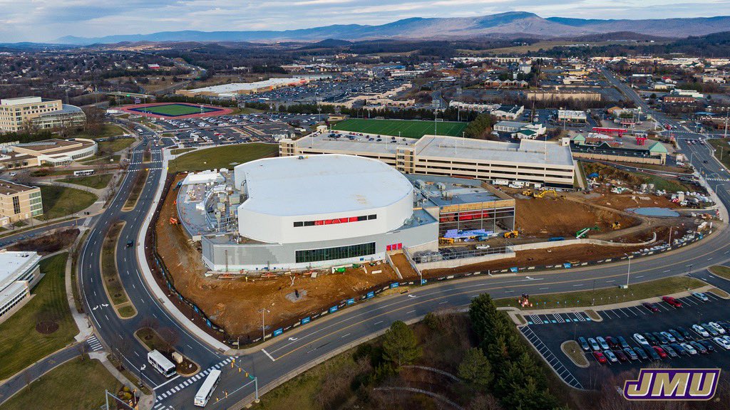 JMUSports's tweet photo. Counting down the days until the @Atlantic_Union Bank Center opens!

Check out the progress on the new home of @JMUMBasketball &amp; @JMUWBasketball! 👀⬇️

#GoDukes https://t.co/g1kwXEZ79Q