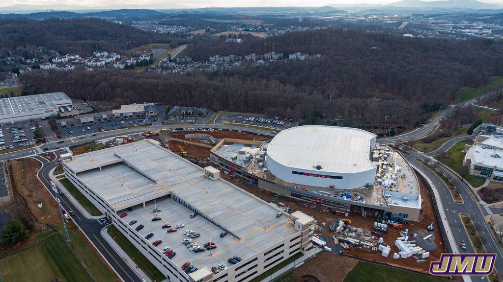 JMUSports's tweet photo. Counting down the days until the @Atlantic_Union Bank Center opens!

Check out the progress on the new home of @JMUMBasketball &amp; @JMUWBasketball! 👀⬇️

#GoDukes https://t.co/g1kwXEZ79Q