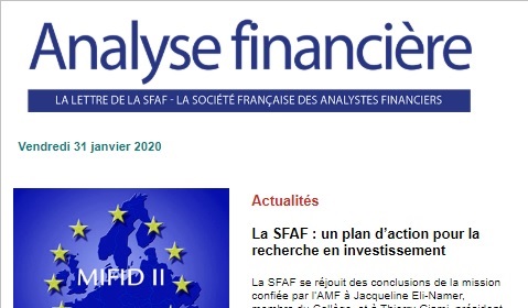 SFAF_asso's tweet photo. Newsletter SFAF du 31/1 : "La SFAF : un plan d’action pour la recherche en investissement"
A retrouver sur => https://t.co/R8Q0GqYmDE
#SFAF #finance #analysefinancière #RSE #ESG #ISR #MiFID #MiFIDVision #IFRS #fintech #ESEF #Brexit https://t.co/sfLA3IZo8g