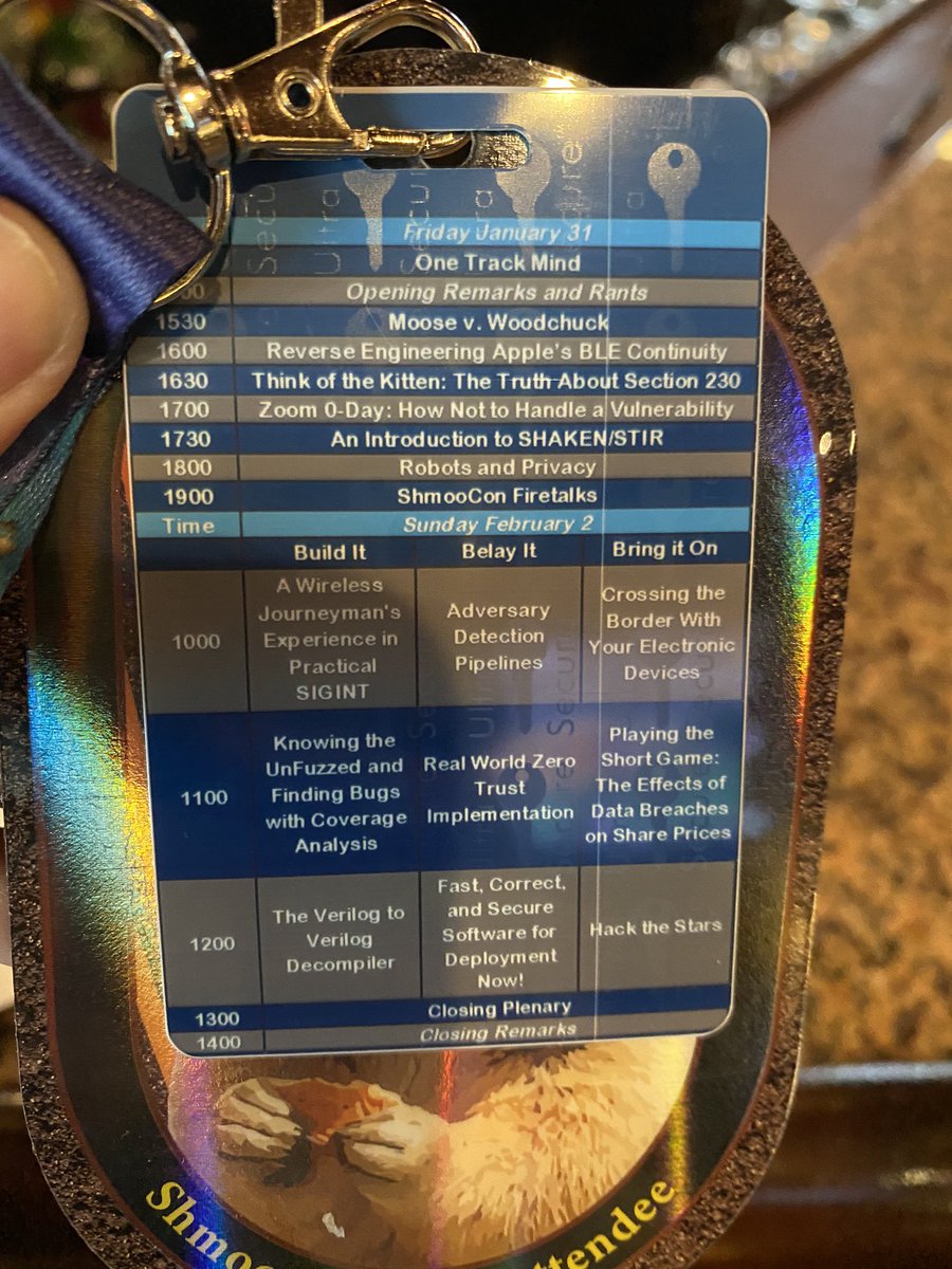 d0rkph0enix's tweet photo. Baaaaadge #SchmooCon https://t.co/iHO0mcm3in