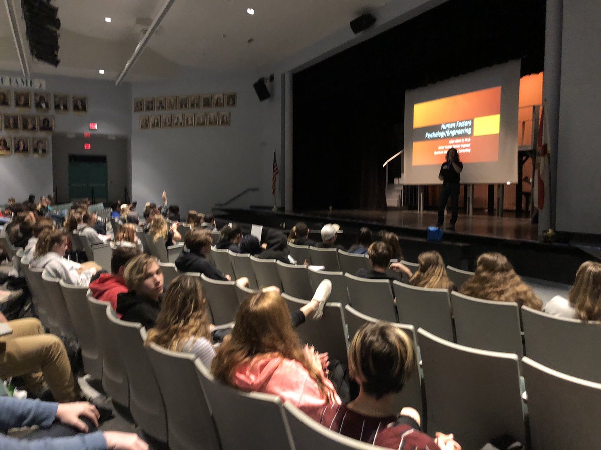 ATLAcademies's tweet photo. @Atlantic_AEMS @tesaacademy @k_canada3 students at our Lunch with a Scientist! Human Factors science is AMAZING!!! @VolusiaCTE @DawnAlves @SharksAHS https://t.co/SCwstY6qDy