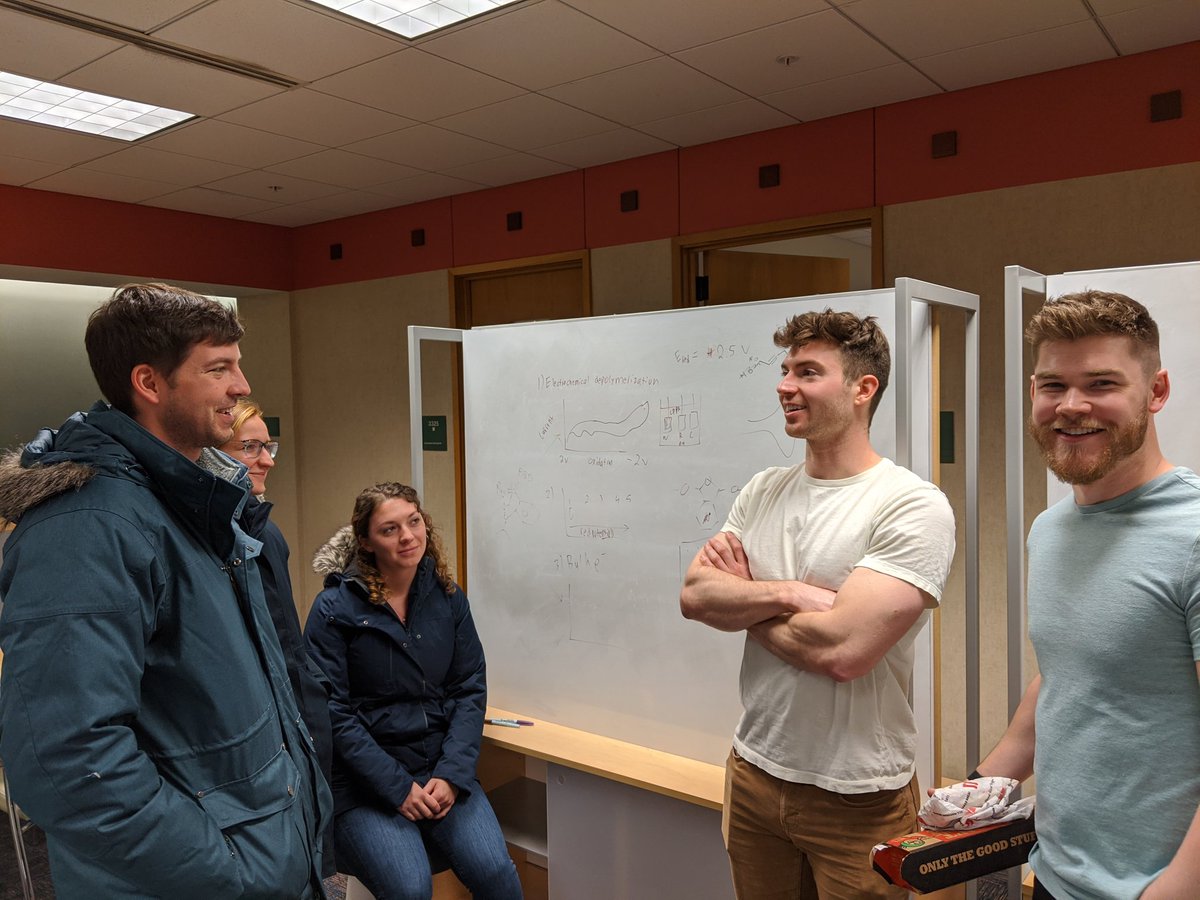 Mechanophore's tweet photo. Post-AMS meeting discussion is where problems are solved and idea are birthed @BeckmanInst. What's special? You're looking at spontaneous discussion of grad RAs and PDFs from @ChemistryUIUC @IllinoisMatSE @ChBE_Illinois #PowerCollaborators https://t.co/ghBKeseTZU