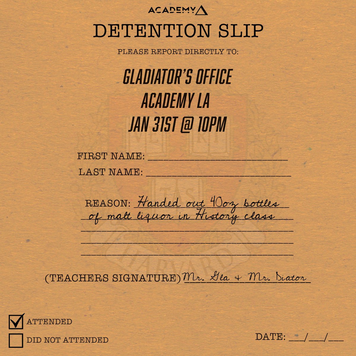 gladiator's tweet image. CLASS IS IN SESSION TONIGHT