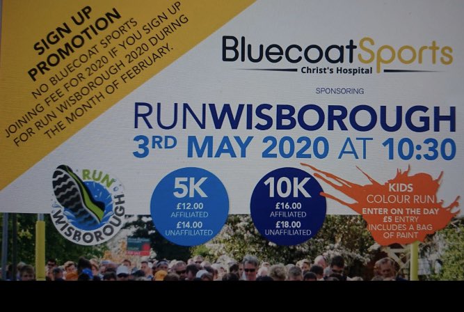 It’s <a href="/BluecoatSports/">Bluecoat Sports</a> Open Day this Friday &amp; Saturday. Signup for <a href="/RunWisborough/">Run Wisborough</a> 2020 during the month of February and enjoy a waiver of the your Bluecoat Sports joining fee!
