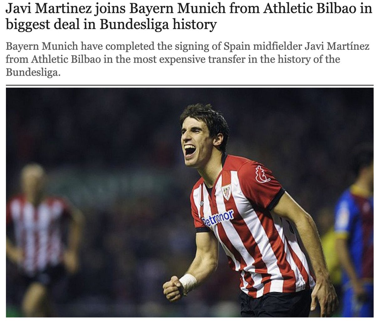 Those same “imposters” were actually three Spanish lawyers, Rodrigo García Lucas, Alvaro Reig Gurrea and Guillermo Gutiérrez, who oversaw Bayern's successful move for Javi Martínez. That deal was completed by paying Bilbao the buyout clause and had taken a month to organise.