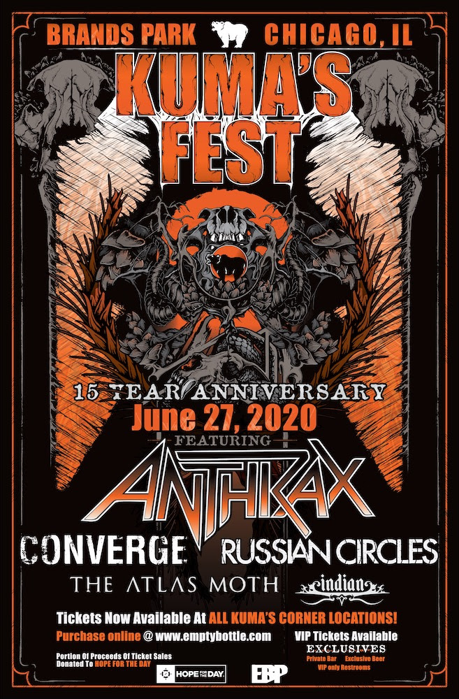 brooklynvegan's tweet image. Anthrax, Converge, Russian Circles &amp;amp; more playing Kuma’s 15th anniversary fest in Chicago brooklynvegan.com/anthrax-conver…