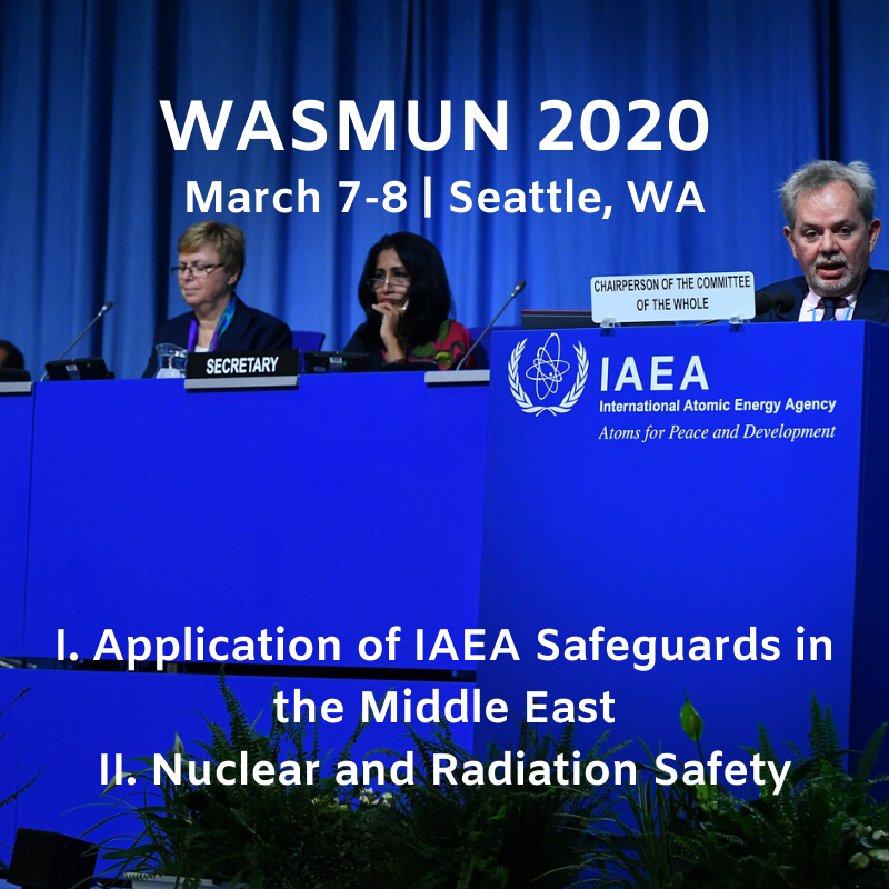 WASMUNofficial's tweet photo. Interested in nuclear power, security, or weapons? Register for the #IAEA at #WASMUN2020, taking place March 7-8 on #UW campus in #Seattle to discuss nuclear affairs in the Middle East and nuclear safety with like-minded delegates! 

Register here: https://t.co/QjD1WppOcq https://t.co/FPR5HO530I
