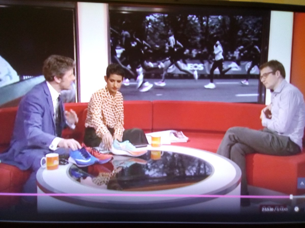 Great time watching @Dr_Tom_Allen on @BBCBreakfast this morning chatting about #SportEngineering #vaporfly