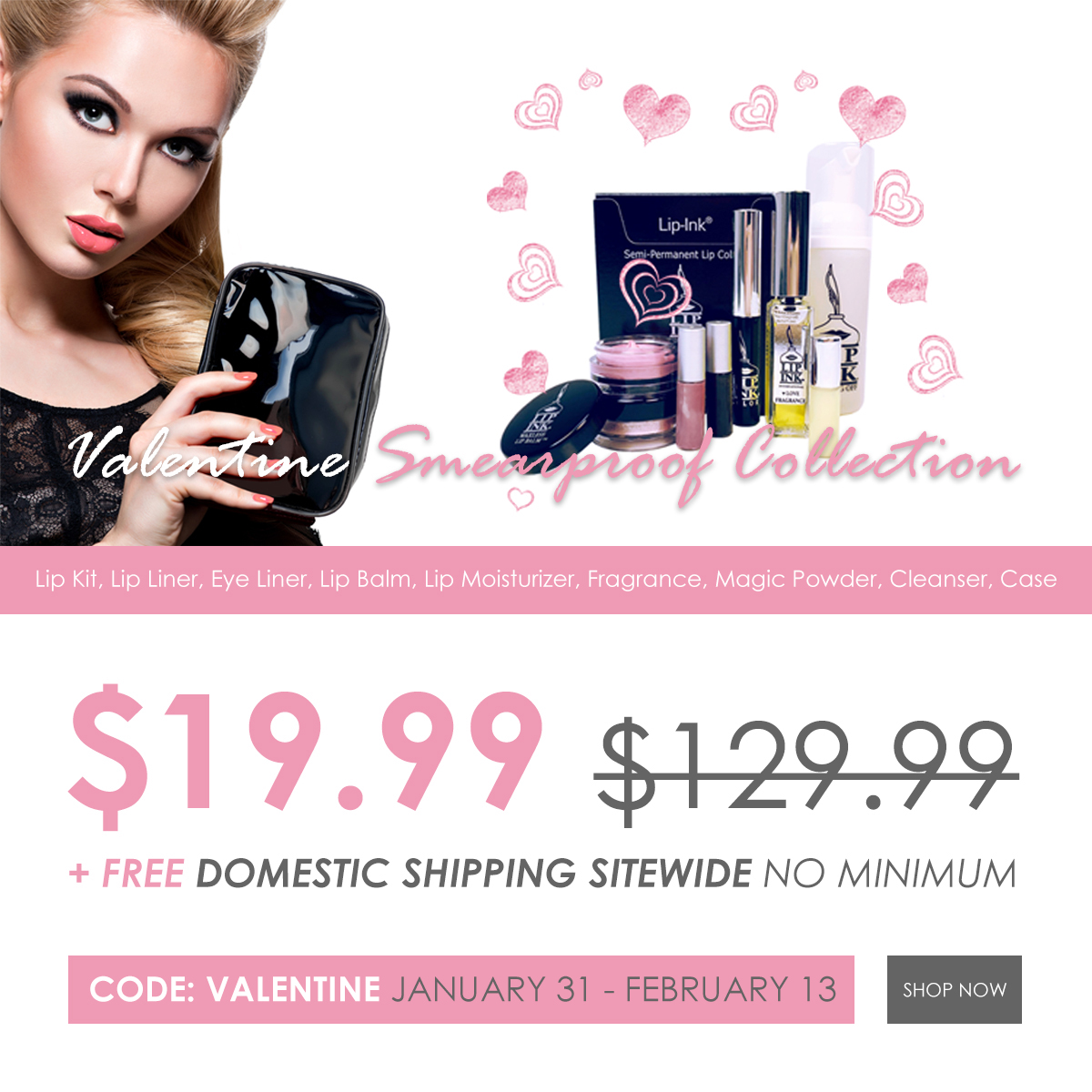 LipInk's tweet photo. this 9 piece gift features our smearproof valentine pink liquid lip color, straight from cupid's bucket of love!

#valentines #valentinesday #makeup #mua #makeupartist #organic #vegan #crueltyfree #makeupaddict #lipstick #lips #instamakeup #smearproof #beauty #cosmetics #lipink https://t.co/dL7WNBOWIO