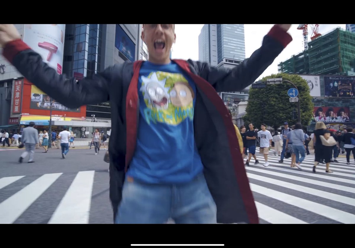 Meggles0728's tweet photo. I’m (God willing) going to Tokyo next month and I’ll be dammed if I don’t buy a black robe, throw on a R&M shirt and ask my husband to film me being crazy in this intersection 😄 #OvernightVideo https://t.co/BOfCpdiEj4