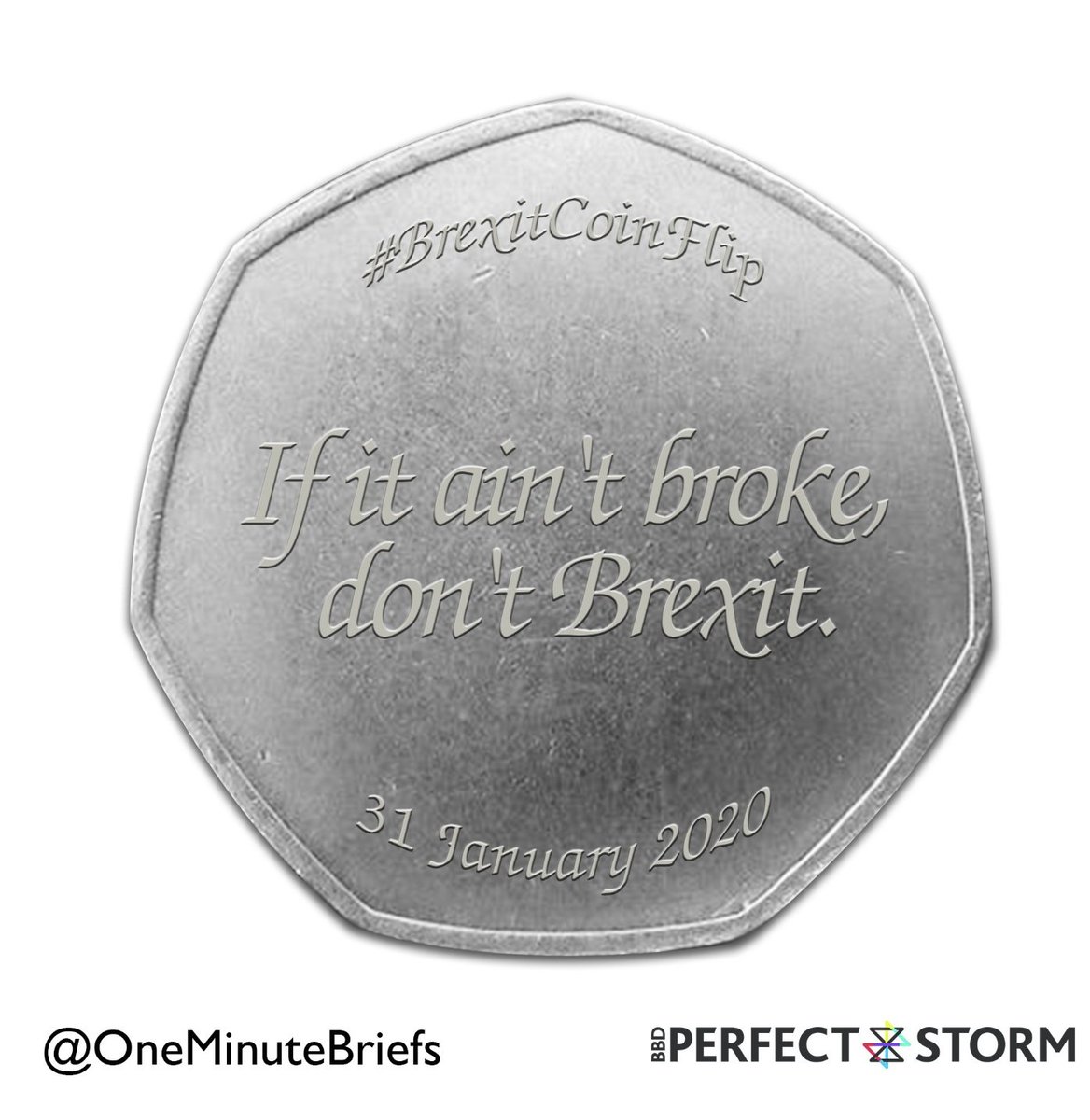 bbdperfectstorm's tweet photo. Thank you to everyone who took part in our #BrexitCoinFlip! Keep your tweets coming in and you'll get your coin for Monday. For now we're off to drown our sorrows and spend some 50 pence pieces! #NotMyBrexit #BrexitCoin https://t.co/1pvegNsd74