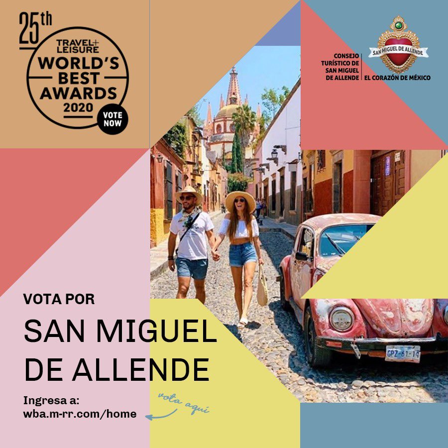 turismo_sma's tweet photo. #SanMigueldeAllende es una fuente infinita de inspiración en todos los aspectos: su gente cálida, su impresionante arquitectura, cultura y tradiciones, hacen que la ciudad sea auténtica.
nominados en @TravelLeisure vota en https://t.co/5Im0SQqAge
#TLWorldBest #Awards #México https://t.co/YF8JWftNbA
