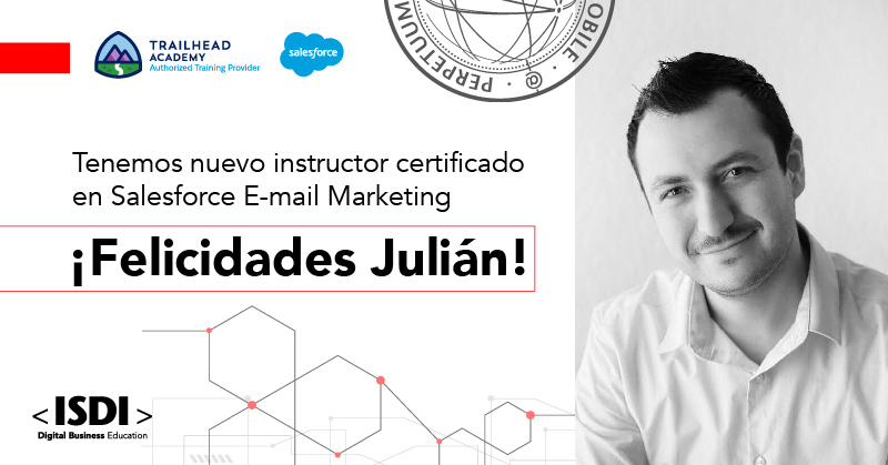 ISDI_MX's tweet photo. ISDI México & ISDI CRM Worldwide felicita a Julián Aguilar, nuestro primer instructor certificado oficialmente en @salesforce E-mail Marketing en México, nube especializada en mejores prácticas para campañas de e-mail marketing #TalentISDIgital https://t.co/9WHzpaoYR1