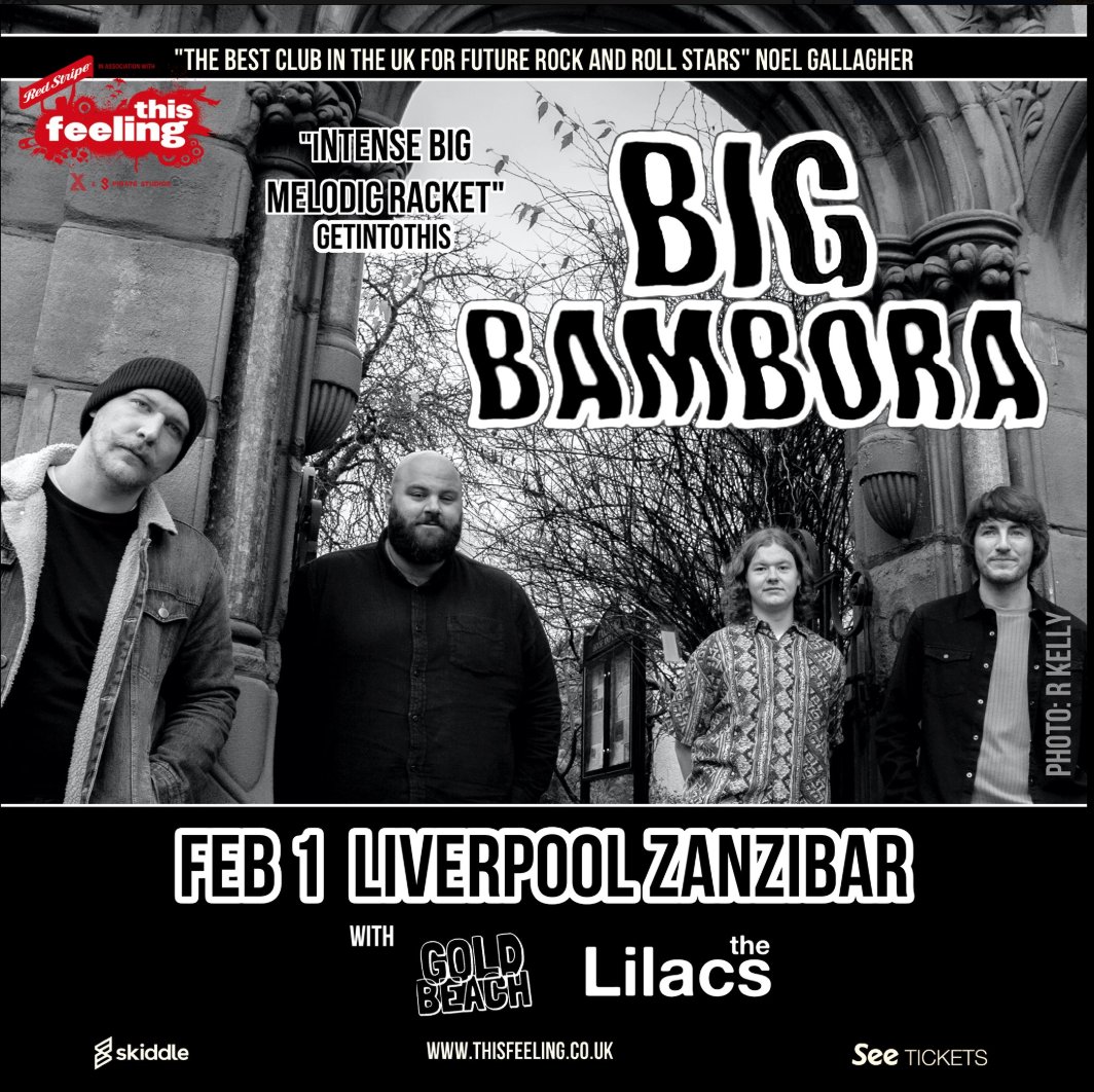 This Feeling (@this_feeling) on Twitter photo Times for tonight Liverpool <a href="/thezanzibarliv/">The Zanzibar Club, Liverpool.</a> :
<a href="/BigBambora/">⚡️ʙɪɢ ʙᴀᴍʙᴏʀᴀ⚡️</a> 9.45pm
<a href="/GOLDBEACHUK/">GOLD BEACH</a> 9pm
<a href="/thelilacsband/">the lilacs</a> 8.15pm
Doors 7.30pm Times for tonight Liverpool <a href="/thezanzibarliv/">The Zanzibar Club, Liverpool.</a> :
<a href="/BigBambora/">⚡️ʙɪɢ ʙᴀᴍʙᴏʀᴀ⚡️</a> 9.45pm
<a href="/GOLDBEACHUK/">GOLD BEACH</a> 9pm
<a href="/thelilacsband/">the lilacs</a> 8.15pm
Doors 7.30pm