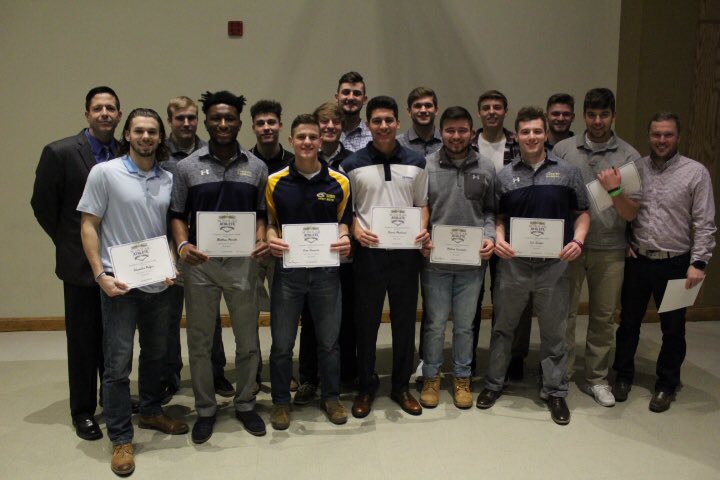 ClarionBaseball's tweet image. Today we recognized our scholar athletes from our fall semester. Congratulations to these young men on their academic achievement.