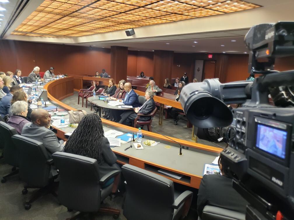 FGTV's tweet photo. Fulton Officials make a presentation on the County’s Commercial Tax Digest to the joint Atlanta-Fulton Legislative Delegation. We’re covering the story. #2020GeneralAssembly #FultonNews https://t.co/P1qQgQSTBU