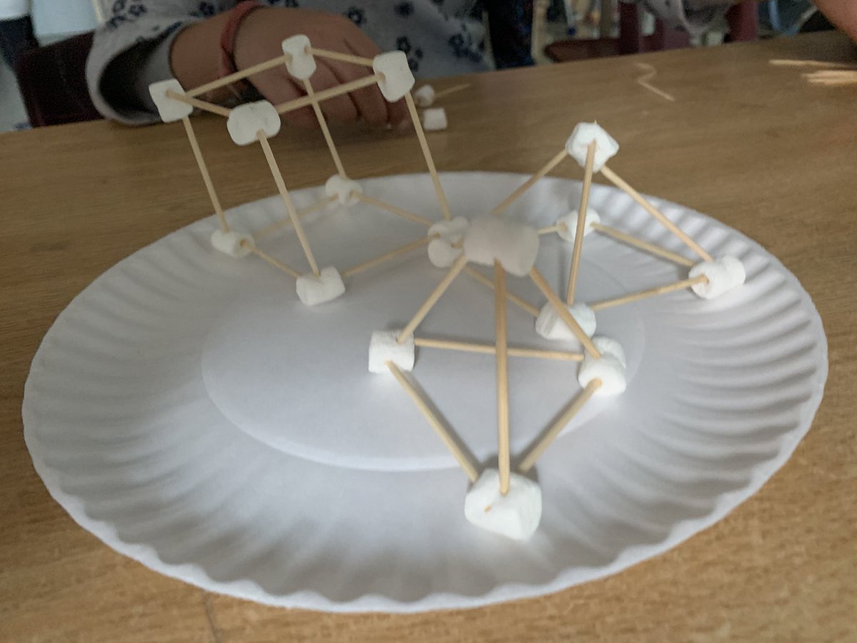 KakourosShannon's tweet photo. Today we created models and skeletons of 3D shapes using marshmallows and toothpicks! #MathIsFun #GandyNumeracy https://t.co/8EyecISKyZ