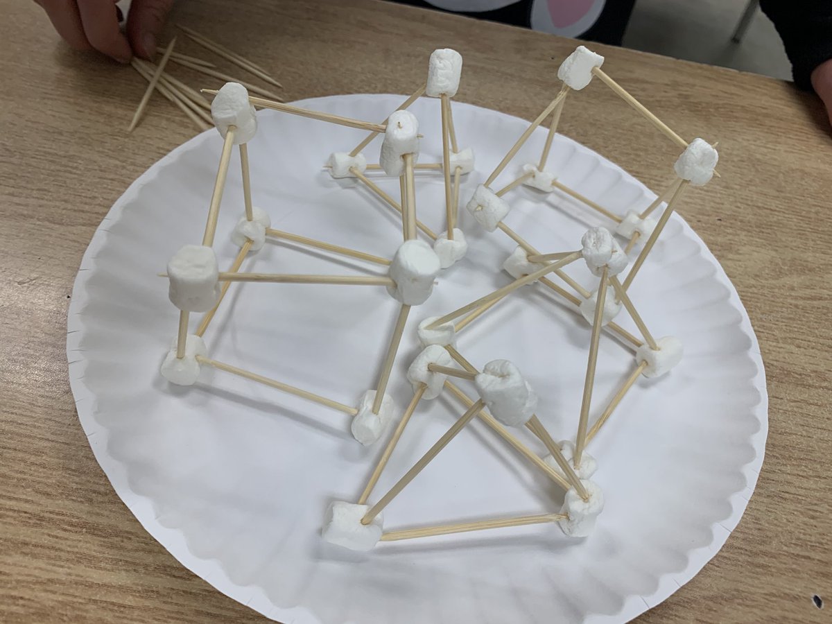 KakourosShannon's tweet photo. Today we created models and skeletons of 3D shapes using marshmallows and toothpicks! #MathIsFun #GandyNumeracy https://t.co/8EyecISKyZ