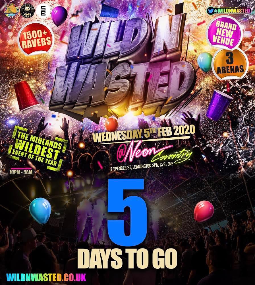 WildnWastedUK's tweet photo. 🔷5 days to go till #WildNWasted🌪🌪 

🔷Coventry coach sold out❌

🔷Are you ready for the takeover?👀

🔷Tickets available at https://t.co/wt5Fahutpt https://t.co/tDyllgsBE0