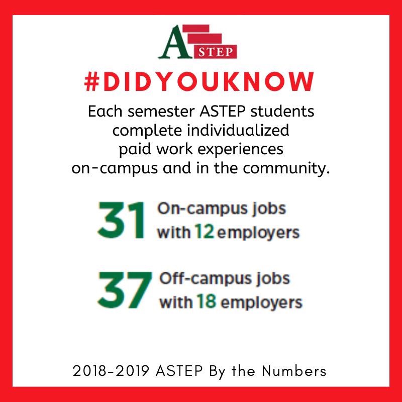 ASTEP_NDCPD's tweet photo. Each semester ASTEP students complete paid work experiences... #FactFriday #DidYouKnow #Inclusion https://t.co/S8C2NvJop6
