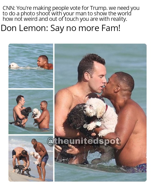 MyWelcome4's tweet photo. Yo @donlemon congrats an a totally unstaged, unplanned, not on purpose at all photo shoot. Crazy how you like the white dog most.
#donlemon #awkwardDonLemon #stagedphoto #cnn #damagecontrol https://t.co/vJXFr0Iwoi