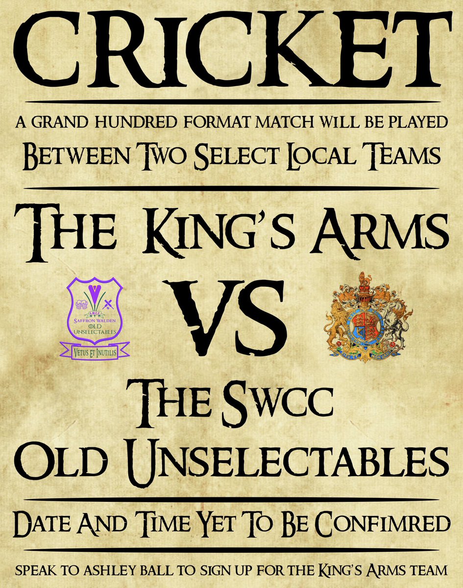 SWCCcrocus's tweet photo. #kingsarms #villagecricket #beercricket #pubcricket #unselectables #oldunselectables #cricket #saffronwalden #crocus #thehundred @thehundred @swtic #uttlesford https://t.co/Y69NbiMotQ