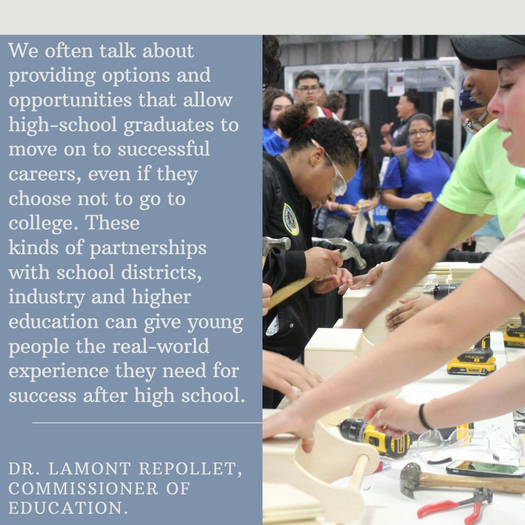 We often talk about providing options and opportunities that allow high-school graduates to move on to successful
careers, even if they choose not to go to college. These kinds of partnerships with school districts, industry and higher education can give young people the real-world
experience they need for success after high school.