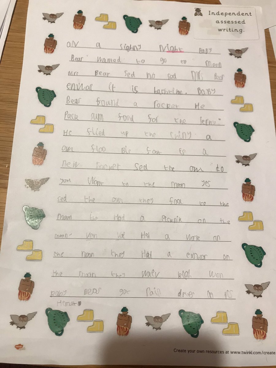 Miss_Wrench's tweet photo. Wow!! Marking some of our ‘Whatever next’ independent writing and I’ve come across the most amazing piece of writing! Feeling incredibly proud 💫🌟🚀🧸 https://t.co/OiOCr4DMcp