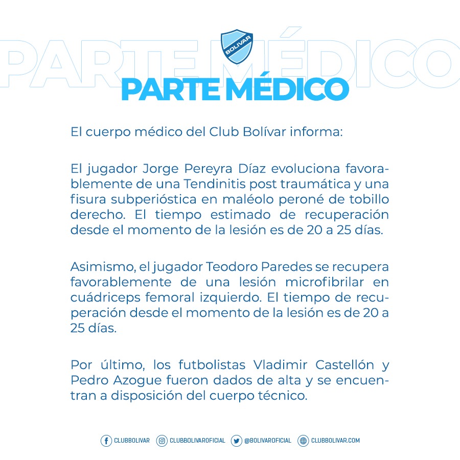 Bolivar_Oficial's tweet photo. #ParteMedico https://t.co/gIW2lSqT8Y