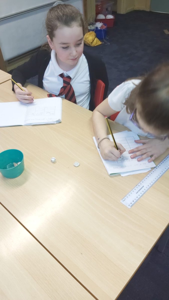 LadybankPS's tweet photo. P5/6 were investigating the concept of probability today in maths. #dicethrow https://t.co/8EIppTf8hS