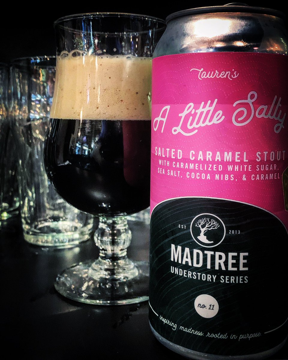 BEERchitect's tweet photo. Somebody, give that girl a raise! @MadTreeBrewing โLauraโs A Little Saltyโ #saltedcaramel #cacao #seast #caramel #stout #ohbeer #craftbeer #beer #hiccup! https://t.co/qGG69m5HF8 https://t.co/TSGl3kxUmP