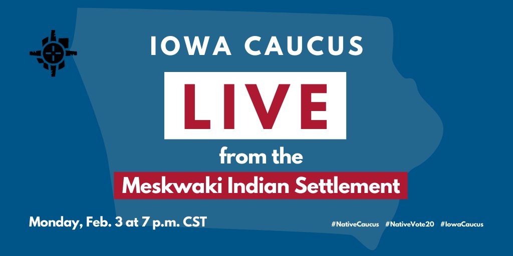 Reporters Aliyah Chavez (<a href="/AliyahJChavez/">Aliyah Chavez</a>) &amp; Mary Annette Pember (<a href="/mapember/">Mary Annette Pember</a>) will be on the ground covering the Iowa Caucus LIVE from the Meskwaki Indian Settlement on Monday! 
-
Watch out for the live coverage at IndianCountryToday.com.
-
#NativeCaucus #NativeVote20 #IowaCaucus
